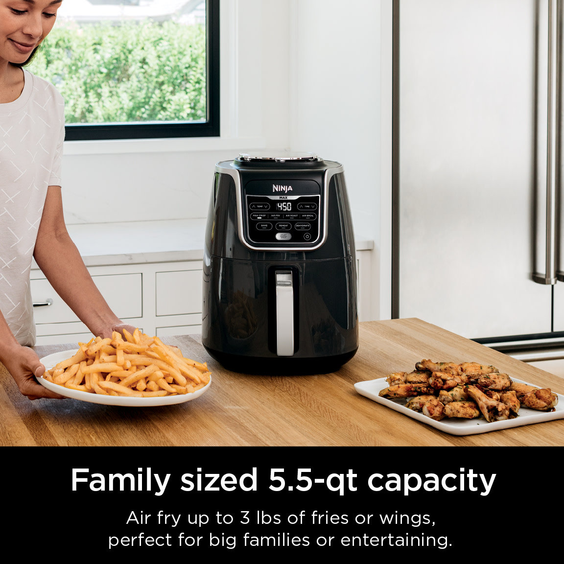 Ninja Max XL Air Fryer with 5.5 Quart Capacity, Cook, Crisp, Roast, Bake, Reheat and Dehydrate Functions, Grey